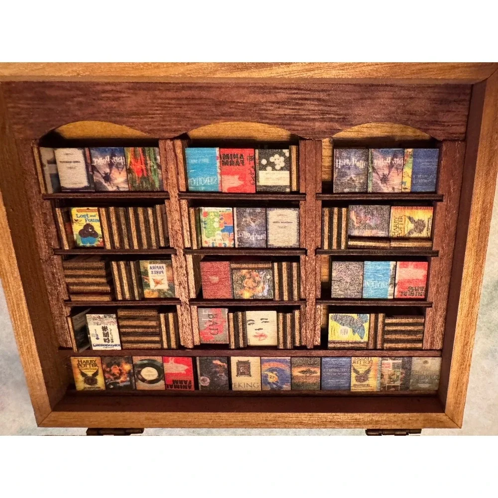 Miniature Anxiety Bookshelf Shake Away Stress‎ Relief Shadow Box Tiny Library